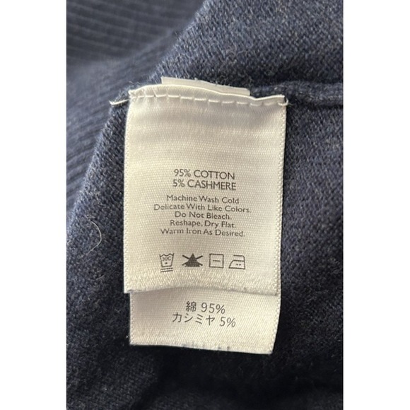 Eddie Bauer Sweater Blue‎ Pullover Cashmere Blend Ribbed Button Size Medium - Picture 6 of 6